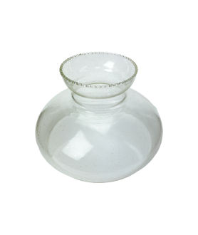 Clear Oil Lamp Vesta Shade with Bubble/Seeded Pattern and 240mm Base