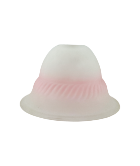 Frosted/Mottled Tulip Light Shade with Pink Stitch Pattern and 30mm Fitter Hole