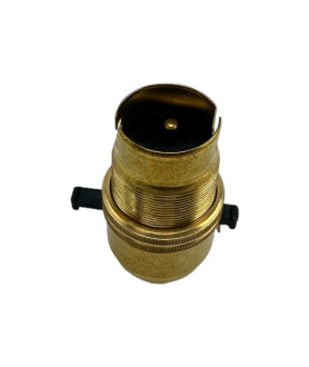 Metalbrite Brass BC 10mm Switched Lampholder