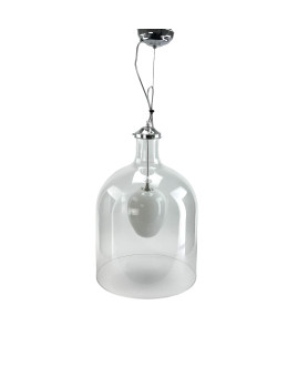 Clear Glass Dome Pendant with Opal Acorn Glass insert