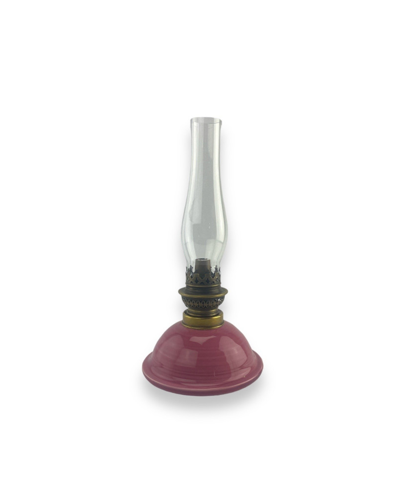 Oil Lamp with Dark Pink Base
