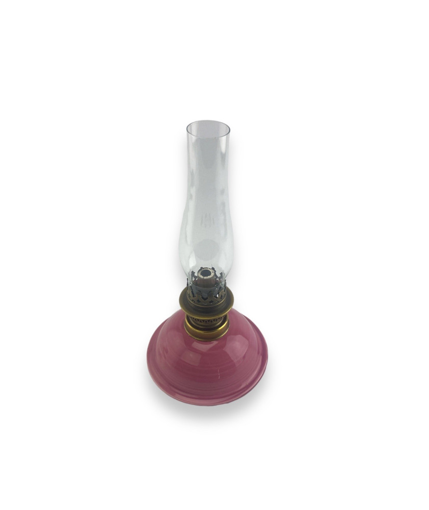 Oil Lamp with Dark Pink Base