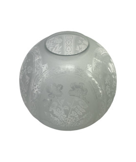 Oil Lamp Globe Floral 100mm Base for Double Wick Lamp 
