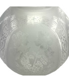Oil Lamp Globe Floral 100mm Base for Double Wick Lamp 