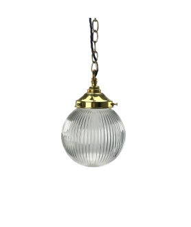 150mm Reeded Glass Globe with 80mm Fitter Neck (Clear or Frosted)