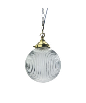 200mm Reeded Globe with 100mm Fitter Neck (Clear or Frosted)