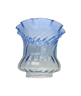Superior BlueTipped Tulip Oil Lamp Shade with 100mm Base 