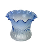 Superior Blue Tipped Glass Tulip Oil Lamp Shade with 100mm Base 
