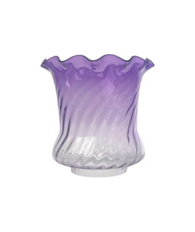 Superior Amethyst Tipped Tulip Oil Lamp Shade with 100mm Base 