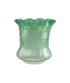 Superior Green Glass Tulip Oil Lamp Shade with 100mm Base 