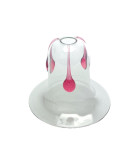 Art Deco Clear Bell Light shade with Red Drip and 28mm Fitter Hole