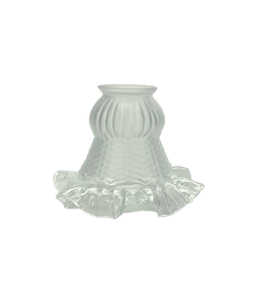 Frilled Tulip Light Shade with Clear Lip and 57mm Fitter Neck