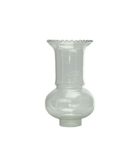 195mm Clear Frilled Tip Hurricane Glass Shade with 54mm Base