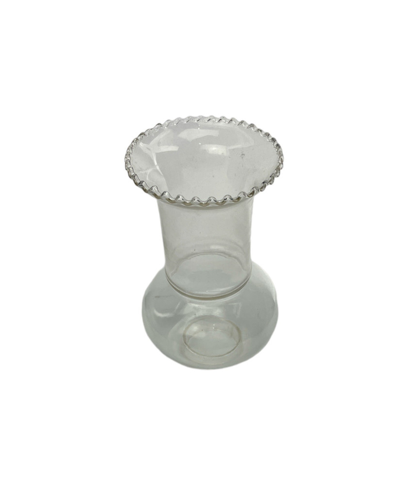 195mm Clear Frilled Tip Hurricane Glass Shade with 54mm Base