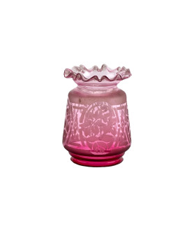 Cranberry Victorian Glass Gas Shade with 80mm Base