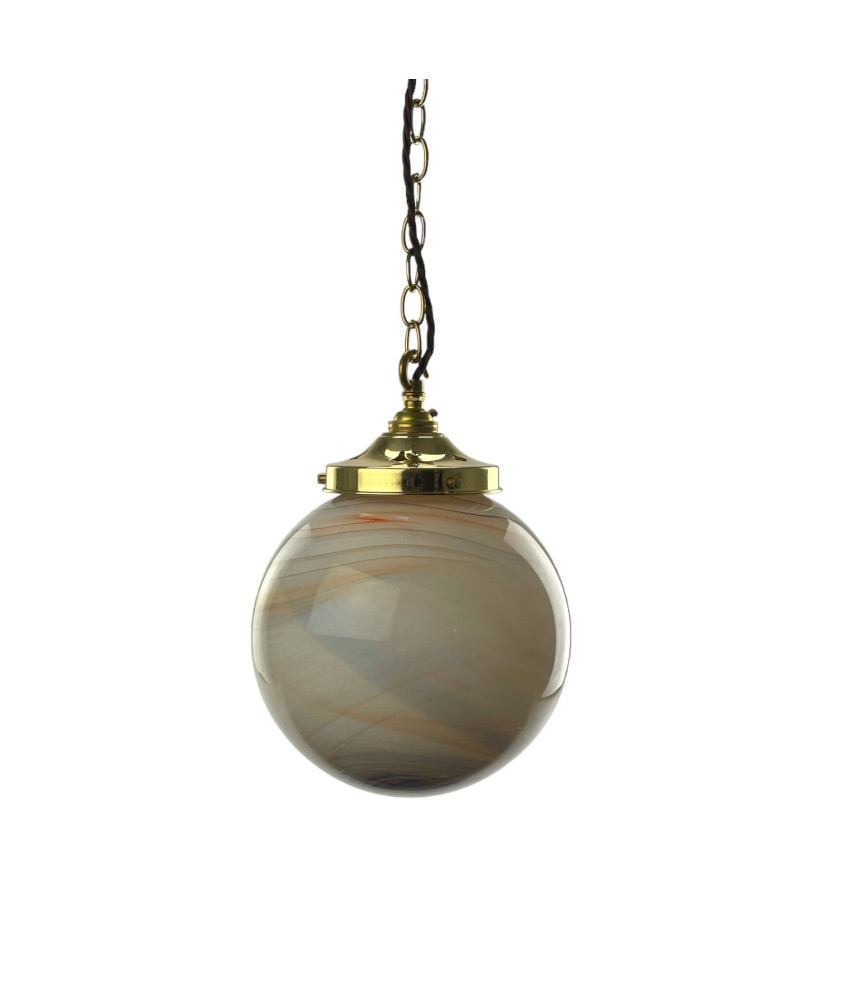 200mm Christopher Wray Cream Marbled Globe with 100mm Fitter Neck