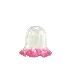 Clear Tulip Light Shade with Cranberry Tip and 30mm Fitter Hole