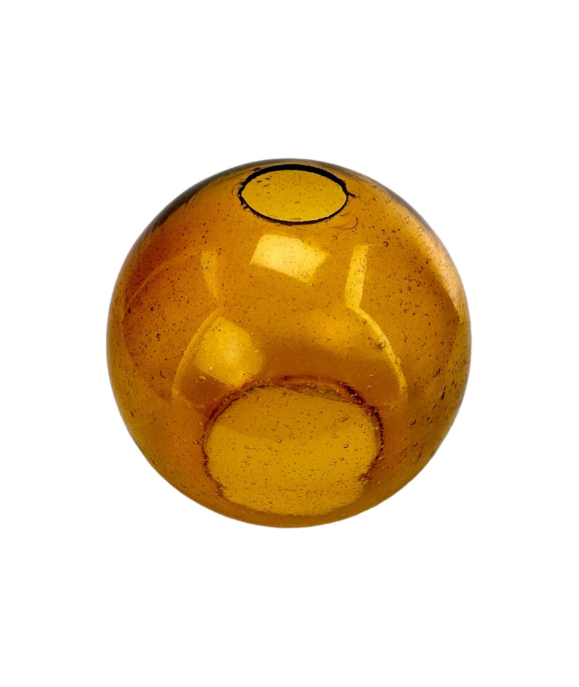 150mm Seeded Amber Globe with 30mm Fitter Hole and 80mm Bottom Hole