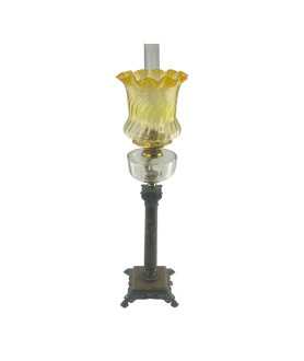 Complete Banquet Oil Lamp with Marble Column