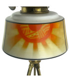 Complete Art Deco Oil Lamp with Starburst Font