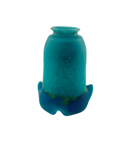 Turquoise Pate De Verre Tulip Light Shade with 55mm Fitter Neck