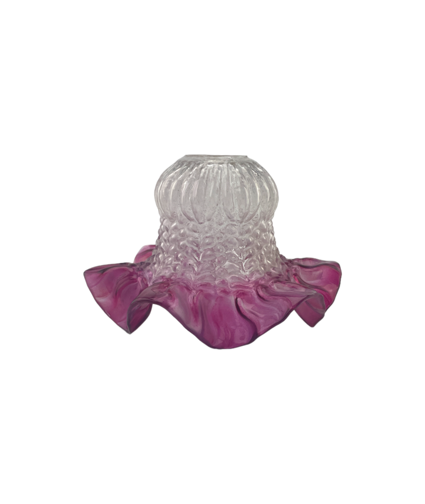 Cranberry Tipped Patterned Tulip Light Shade with 30mm Fitter Hole