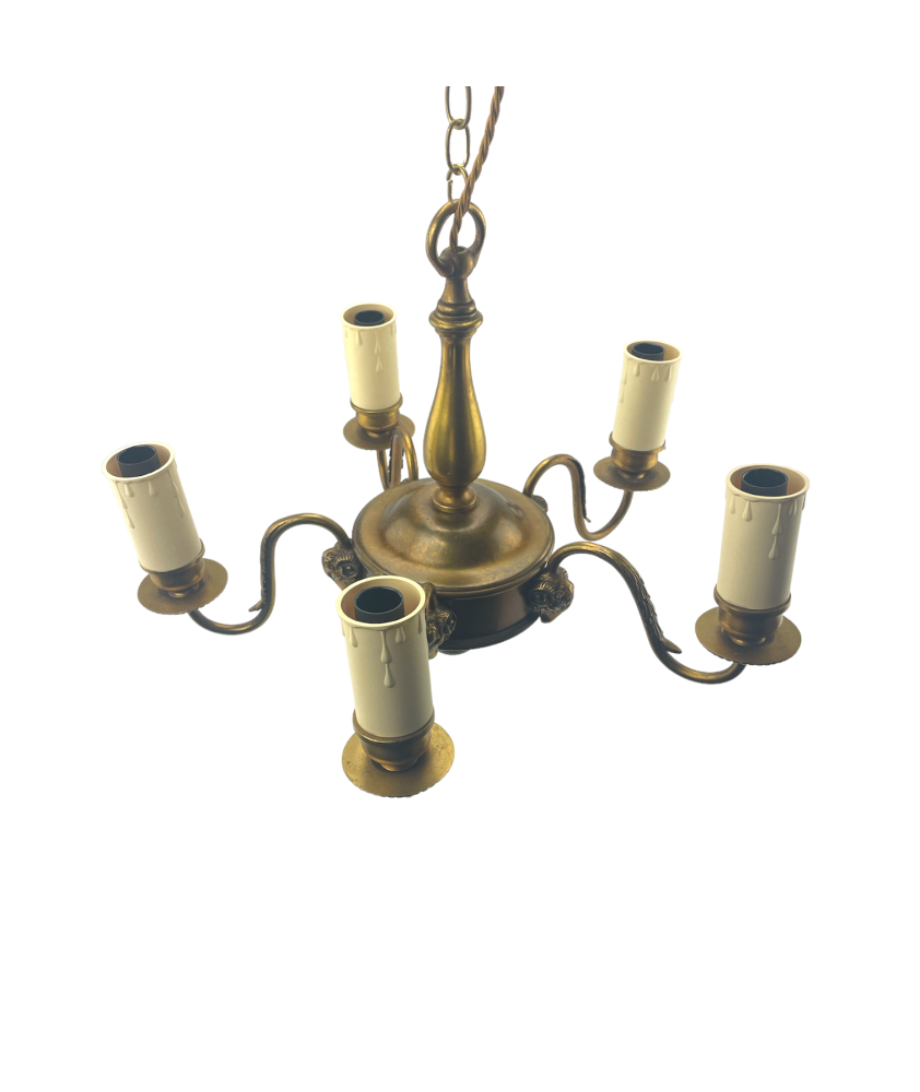 Brass 5 Branch Chandelier