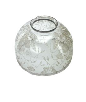 Clear Floral Patterned Gas Shade with 65mm Fitter Neck
