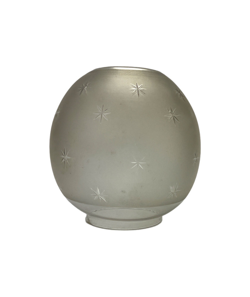 Original Oil lamp Globe Shade with Embossed Star Pattern and 100mm Base