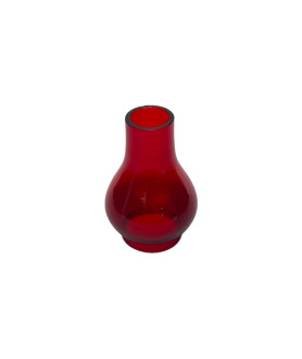 Decorative Red Oil Lamp Chimney with 54mm Base