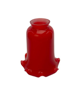 Red Frilled tulip Shade with 57mm Fitter Neck