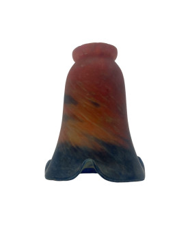 Red to Blue Pate De Verre Tulip Shade with 57mm Fitter Neck