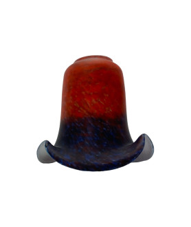 Red to Blue Pate De Verre Tulip Light Shade with 40mm Fitter Hole