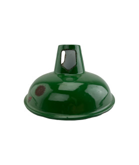 Green Enamel Coolicon Shade with 30mm Fitter Hole 1930's