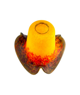  Vianne Yellow to Orange mottled Tulip glass lamp Shade with 30mm Fitter Hole