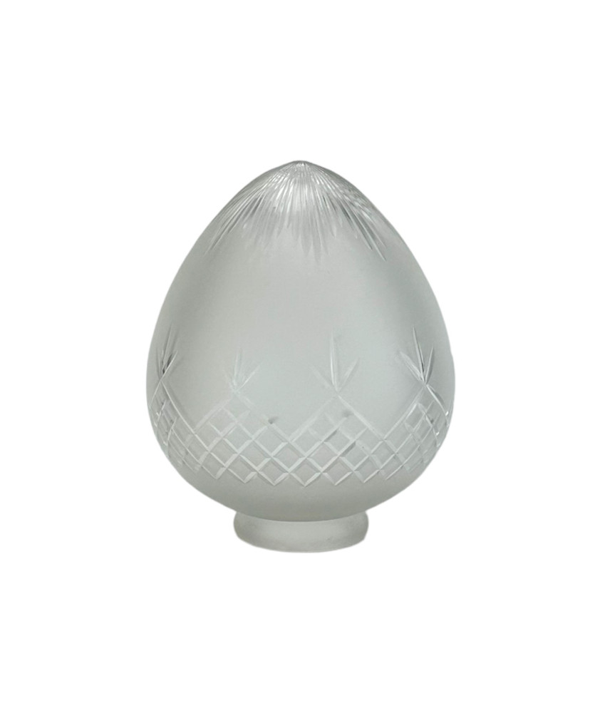 Crystal Cut Frosted Glass Acorn Shade with 70mm Fitter Neck