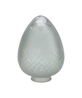 Crystal Cut Frosted Glass Acorn Shade with 80mm Fitter Neck
