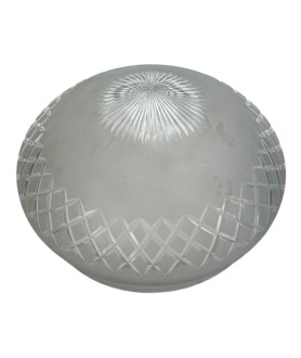 Frosted Pan Drop Light Shade with 195mm Fitter Neck