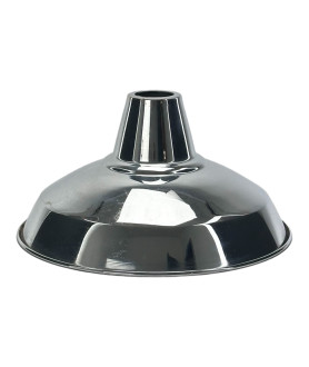 Chrome Metal Coolie Light shade with 42mm Fitter Hole