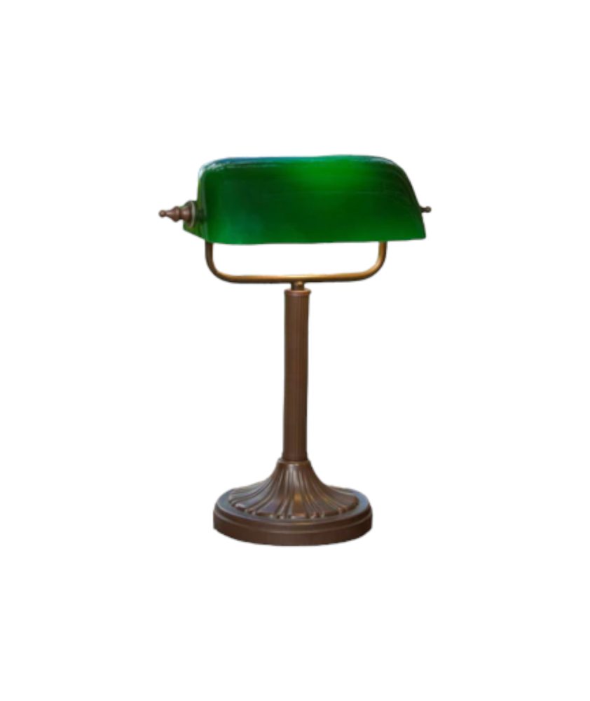 Bankers Lamp Antique Bronze (with Green or White Shade)