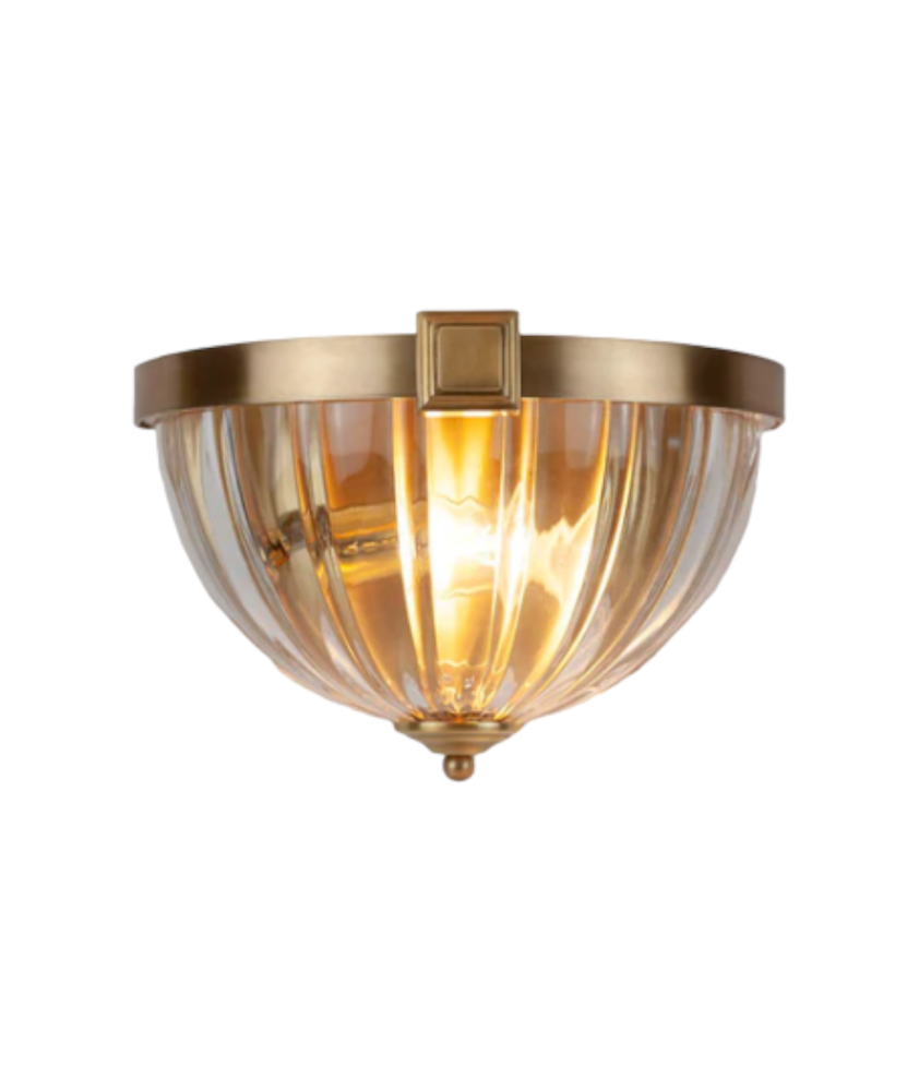 Belzoni Wall Light with Tiered Squares, Brushed Brass Finish