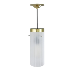 Ribbed Cylinder Pendant Light Frosted