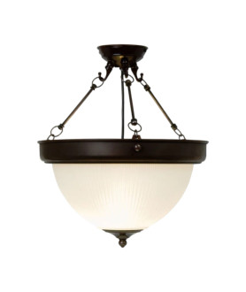 Prismatic Frosted Dome Uplighter Antique Bronze Finish