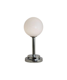 Opal Globe Table Lamp with Chrome Base