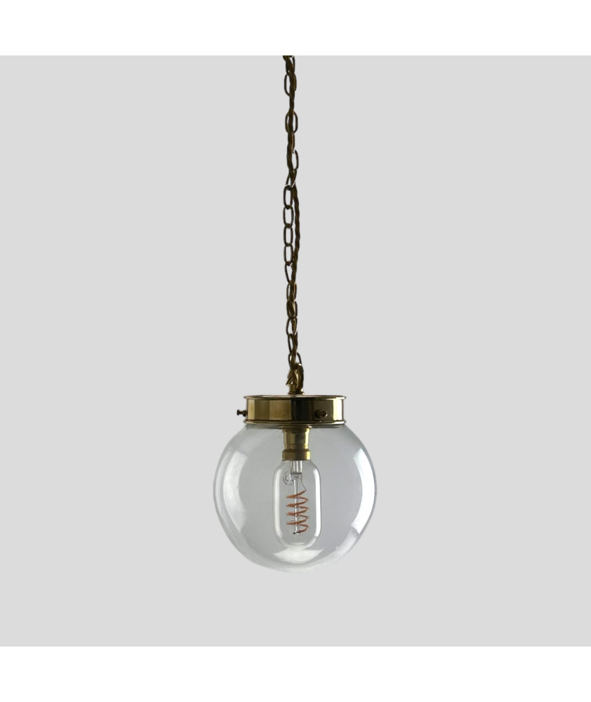 150mm Clear Globe Chain Pendant (Various Finishes)