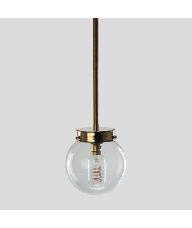150mm Clear Globe Rod Pendant (Various Finishes)