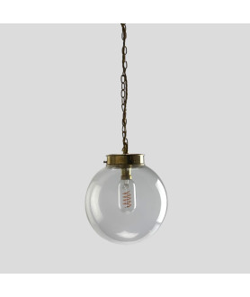 200mm Clear Globe Chian Pendant (Various Finishes)