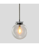 200mm Clear Globe Rod Pendant (Various Finishes)