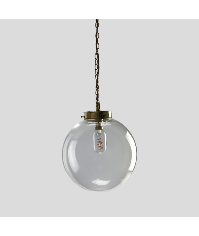 250mm Clear Globe Chain Pendant (Various Finishes)