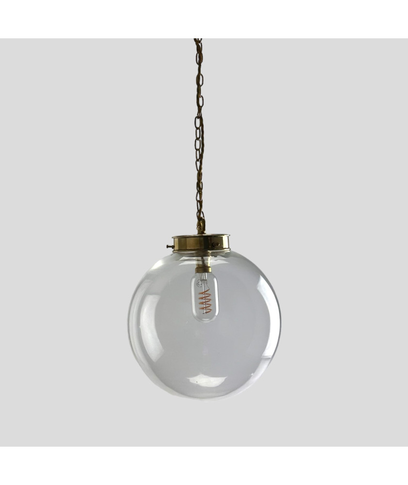 300mm Clear Globe Chain Pendant (Various Finishes)